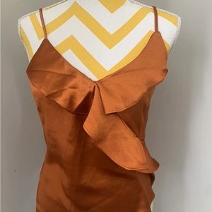 NEW!!! Heartloom Women's Pippa Ruffled Satin Camisole & Copper, XSmall
